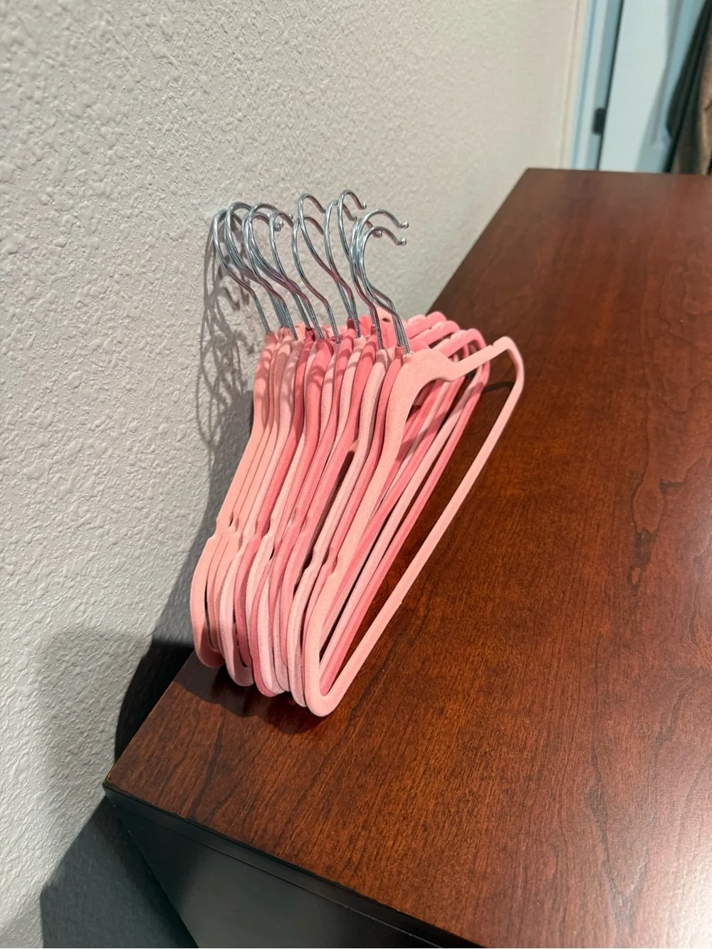 Non-Branded Pink Velvet Slimline Hangers - Set of 14 kids hangers
